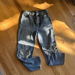 PacSun High Rise Distressed Jeans - Blue